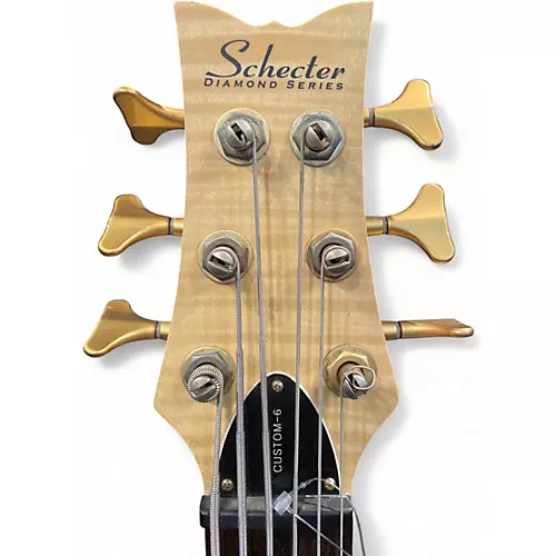 Used Schecter Guitar Research Stiletto Custom 6 String Natural Electric Bass Guitar Natural