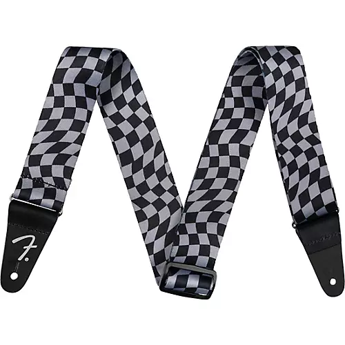 Fender Wavy Checkerboard Polyester Guitar Strap Blue