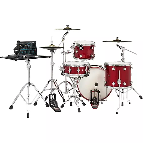DW DWe Wireless Acoustic-Electronic Convertible 4-Piece Drum Set Bundle With 20