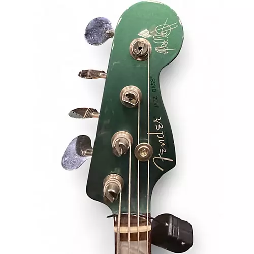 Used 2019 Fender Adam Clayton Jazz Bass Sherwood Green Metallic Electric Bass Guitar Sherwood Green Metallic