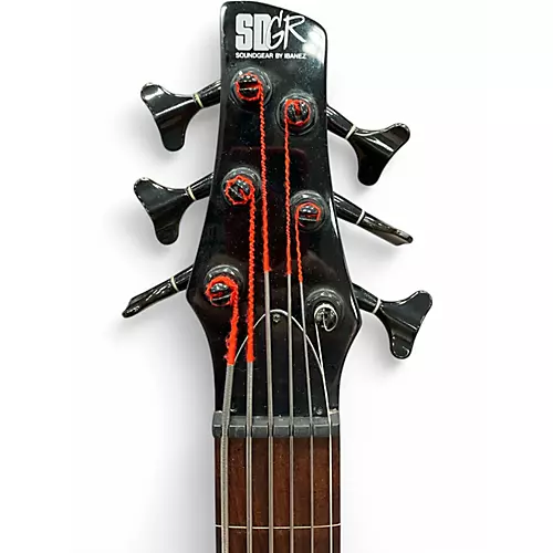 Used Ibanez SR506 6 String Black Electric Bass Guitar Black
