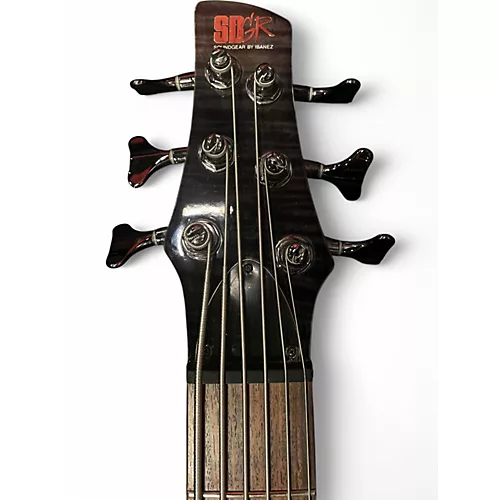 Used 2000s Ibanez Sound Gear SR706 Transparent Black Electric Bass Guitar Transparent Black