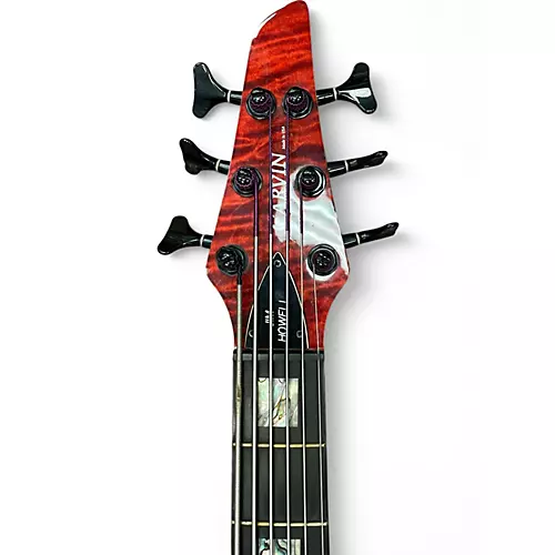 Used Carvin LB76 RED QUILT Electric Bass Guitar RED QUILT