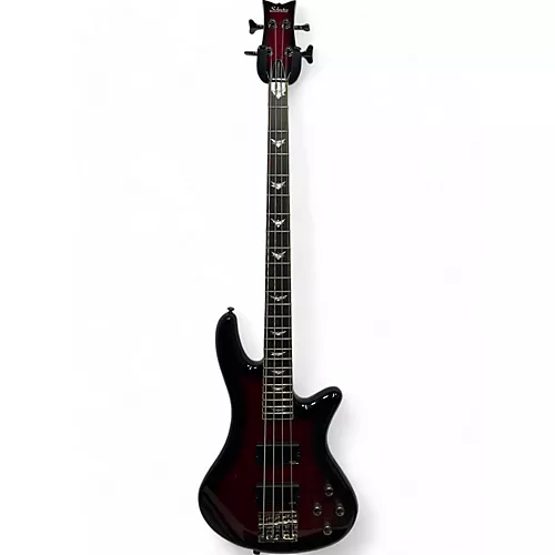 Used Schecter Guitar Research Stiletto Extreme 4 String Trans Red Electric Bass Guitar Trans Red