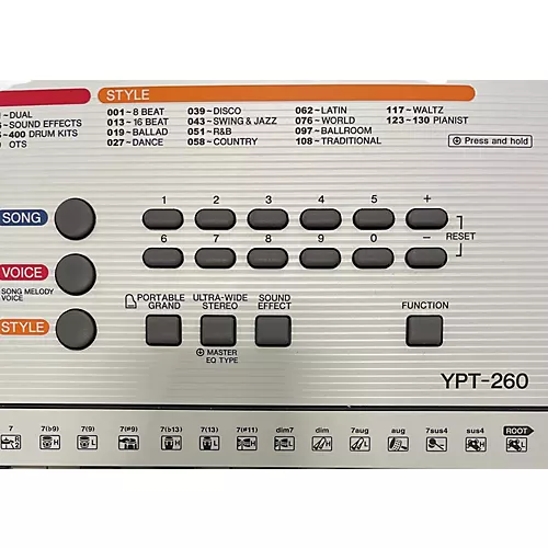 Used Yamaha YPT260 Keyboard Workstation