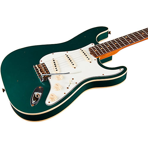 Fender Custom Shop Limited-Edition Double-Bound Stratocaster Journeyman Relic Electric Guitar Aged Sherwood Green Metallic