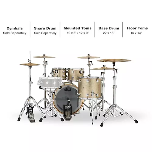 DW Collectors Series 4-Piece SSC Maple Shell Pack With Chrome Hardware Black Velvet
