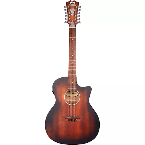 D'Angelico Premier Series Fulton LS 12-String Cutaway Grand Auditorium Acoustic-Electric Guitar Aged Mahogany