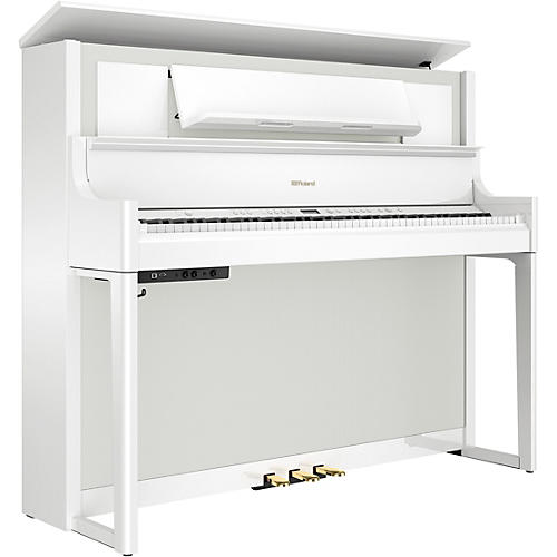 Roland LX708 Premium Digital Upright Piano With Bench Polished White