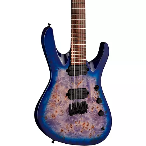 Jackson Pro Series Signature Chris Broderick Soloist HT7P 7 String Electric Guitar Transparent Blue