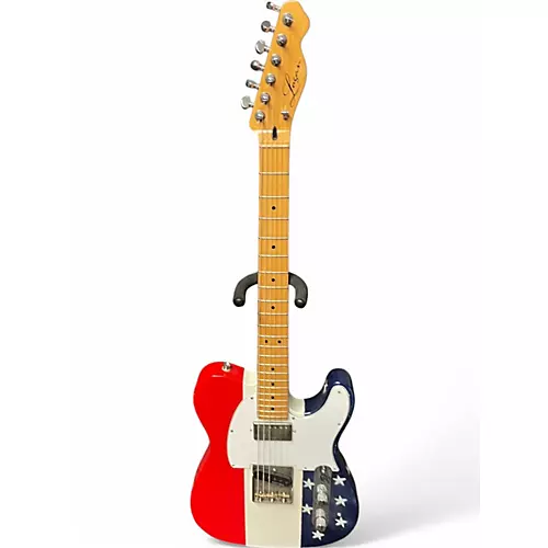 Used Logan Custom Usa TELE SHAPE  Red White and Blue Solid Body Electric Guitar Red White and Blue