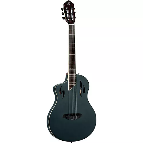 Ortega RTPSTD Left-Handed Nylon-String Acoustic-Electric Guitar Satin Black
