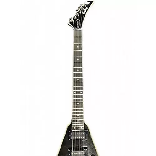 Used Epiphone Dave Mustaine Flying V Custom Black Metallic Solid Body Electric Guitar Black Metallic