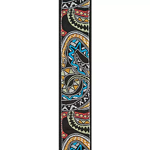 D'Addario Joe Satriani Nylon Guitar Strap Black/Red/Green Snakes Mosaic