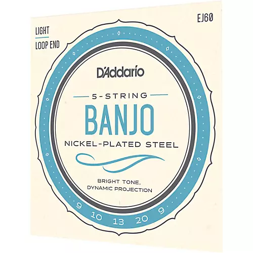 D'Addario EJ60 Nickel 5-String Light Banjo Strings (9-20)
