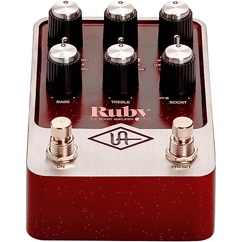 Universal Audio UAFX Ruby '63 Top Boost Amplifier Effects Pedal Dark Maroon