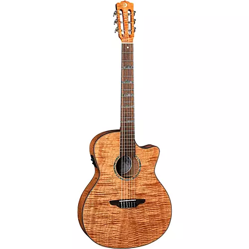 Luna High Tide Exotic Mahogany Nylon-String Acoustic-Electric Grand Concert Cutaway Guitar Satin Natural