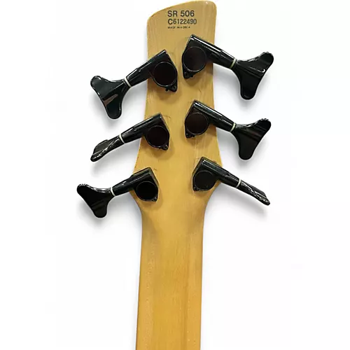 Used Ibanez SR506 6 String Black Electric Bass Guitar Black