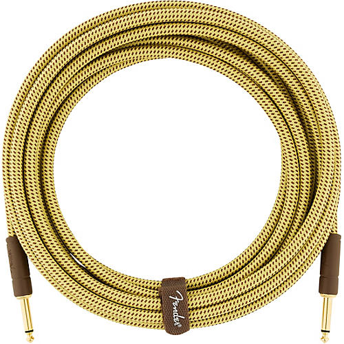 Fender Deluxe Series Straight to Straight Instrument Cable 18.6 ft. Yellow Tweed