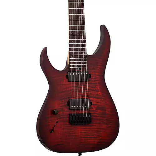 Schecter Guitar Research Sunset 7-String Extreme Left-Handed Electric Guitar Scarlet Burst