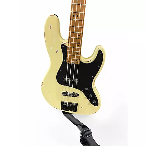 Used 2019 Schecter Guitar Research Nikki Sixx Signature White Electric Bass Guitar White