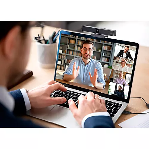 Aluratek 4K Ultra HD USB Webcam w/ 5X Digital Zoom, Dual Stereo Mics