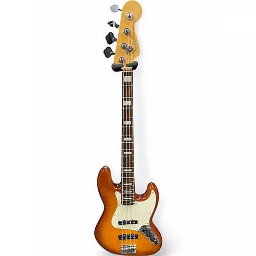 Used 2013 Fender American Select Jazz Bass Honey Burst Electric Bass Guitar Honey Burst