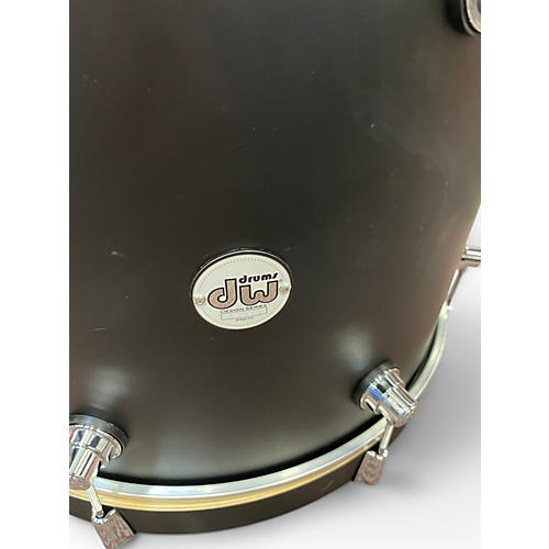 Used DW 4 Piece Mini Pro 18KD matte black Drum Kit matte black
