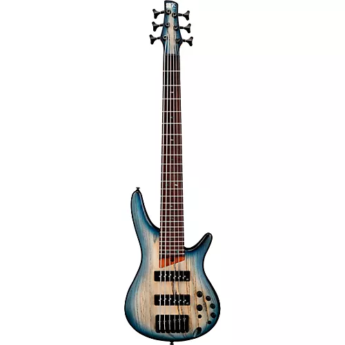 Ibanez SR606E 6-String Electric Bass Guitar Cosmic Blue Starburst Flat