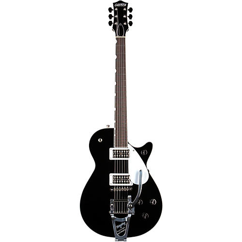 Gretsch Guitars G6128T-PE Players Edition Duo Jet Black With Bigsby Electric Guitar Round-Up Orange