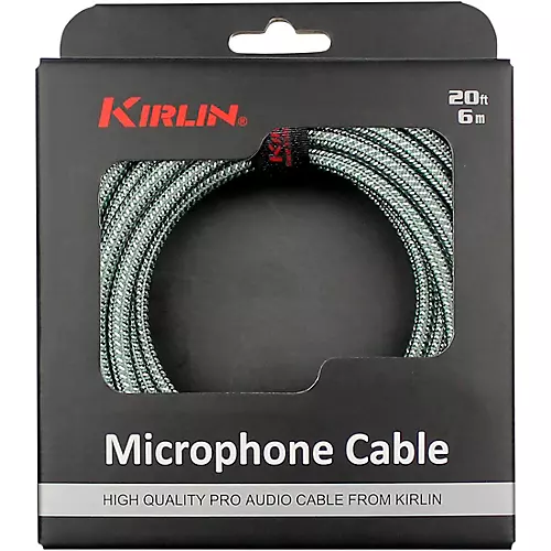 Kirlin XLR Male To XLR Female Microphone Cable - Olive Green Woven Jacket 10 ft.
