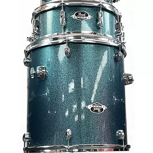 Used Pearl 5 Piece Export Aqua Blue Sparkle Drum Kit Aqua Blue Sparkle