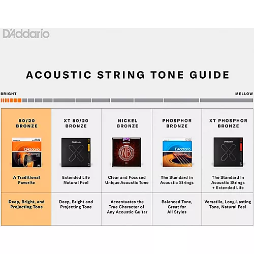 D'Addario EJ11 80/20 Bronze Light Acoustic Guitar Strings