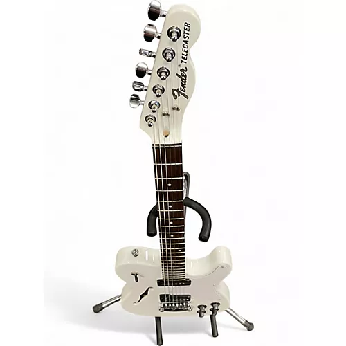 Used Fender JA90 Jim Adkins Thinline Telecaster WHITE Hollow Body Electric Guitar WHITE