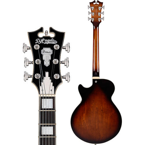D'Angelico Premier SS Semi-Hollow Electric Guitar With Stopbar Tailpiece Brown Burst
