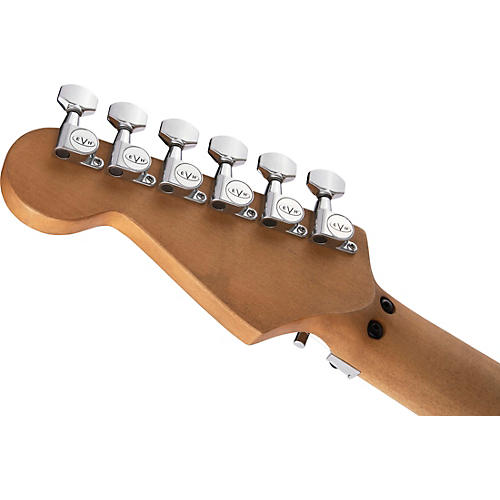 EVH Striped Series Frankie Electric Guitar Red with Black and White Stripes Relic