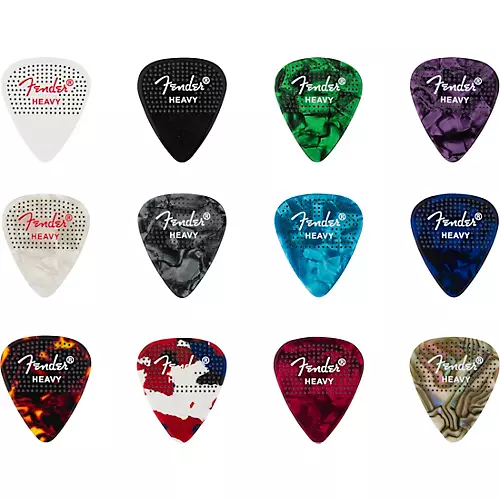 Fender 351 Dotted Celluloid Guitar Picks Thin 12 Pack