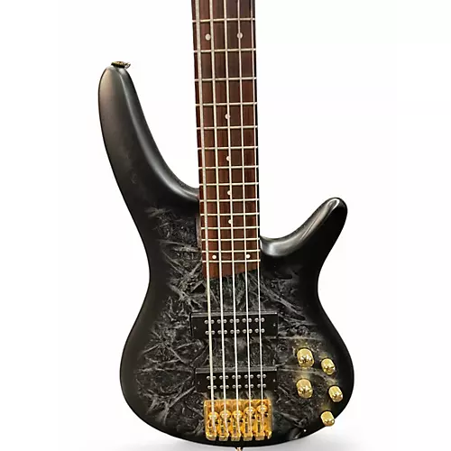 Used Ibanez SR305EDX Black Ice Frozen Matte Electric Bass Guitar Black Ice Frozen Matte