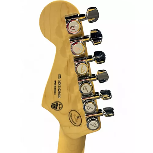 Used Fender 75TH ANNIVERSARY PLAYER STRATOCASTER TRANS EMERALD Solid Body Electric Guitar TRANS EMERALD