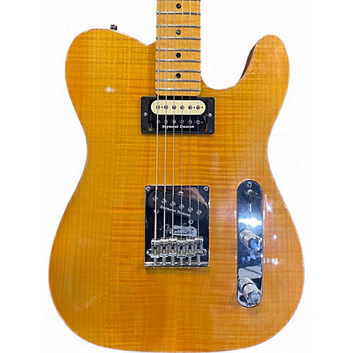 Used 2012 Fender American Select Telecaster Flame Maple Top Chambered Ash Body Trans Amber Hollow Body Electric Guitar Trans Amber