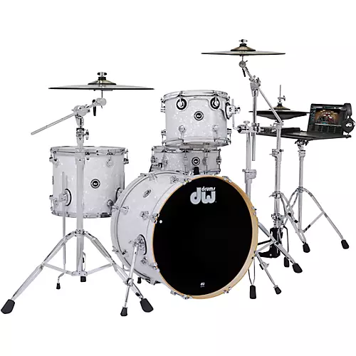 DW DWe Wireless Acoustic-Electronic Convertible 4-Piece Drum Set Bundle With 20