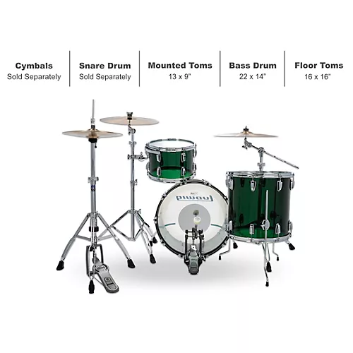 Ludwig Vistalite 50th Anniversary Fab 3-Piece Shell Pack With 22