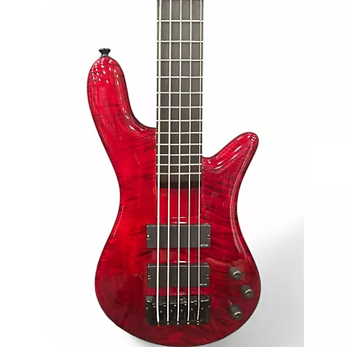 Used Spector Bantam 5  Trans Red Electric Bass Guitar Trans Red