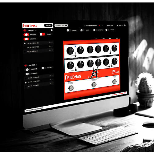 Friedman IRJ Dual Tube Jake E Lee Signature Dual-Tube Preamp DI+IR Dual-Channel 12AX7 Tubes Effects Pedal Red and White