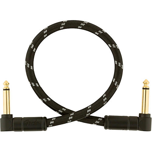 Fender Deluxe Series Angle to Angle Instrument Cable 3 ft. Black Tweed