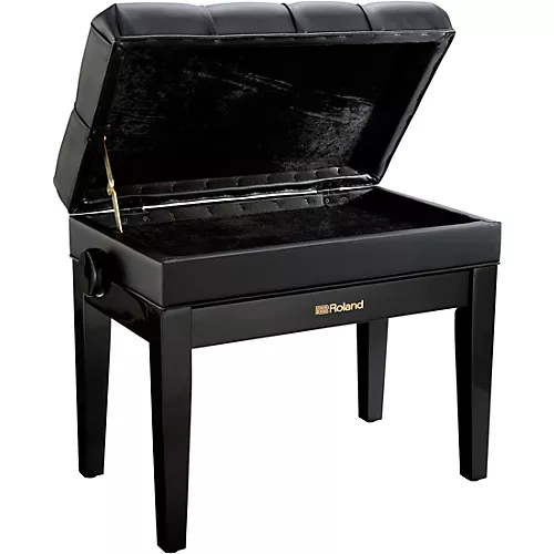 Roland RPB-500-US Piano Bench, Vinyl Seat, Music Compartment Satin Black