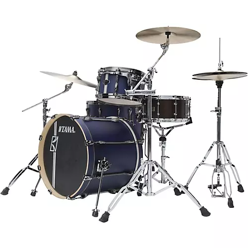 TAMA Superstar Hyper-Drive Duo 4-Piece Shell Pack Satin Blue Vertical Stripe