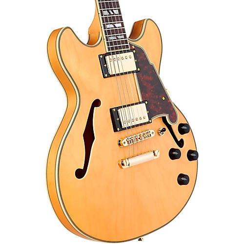 D'Angelico Deluxe Mini DC Semi-Hollow Electric Guitar Satin Trans Wine