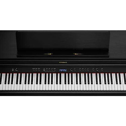 Roland HP704 Digital Upright Piano With Bench Polished Ebony