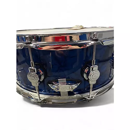 Used DW 6X14 Design Series Snare Blue Pearl Sparkle Drum Blue Pearl Sparkle 13